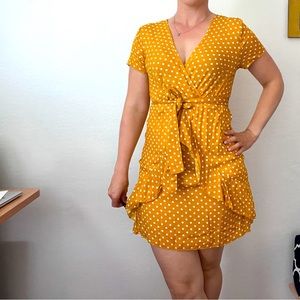Yellow dotted dress